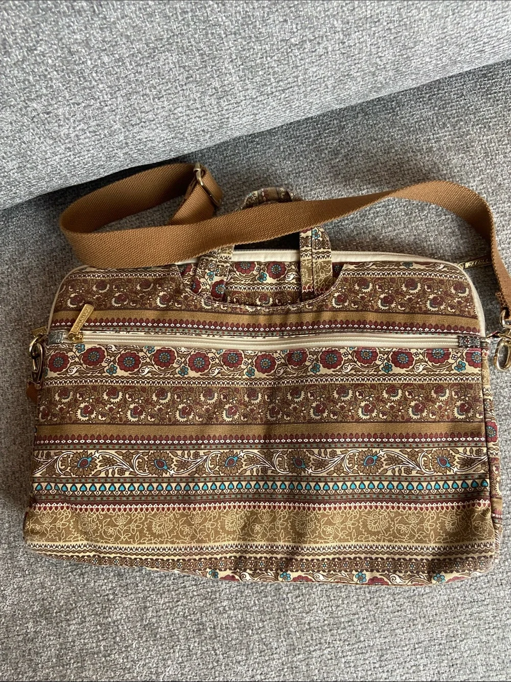 Brown Dachee  Patterned Crossbody Tote Bag for laptop